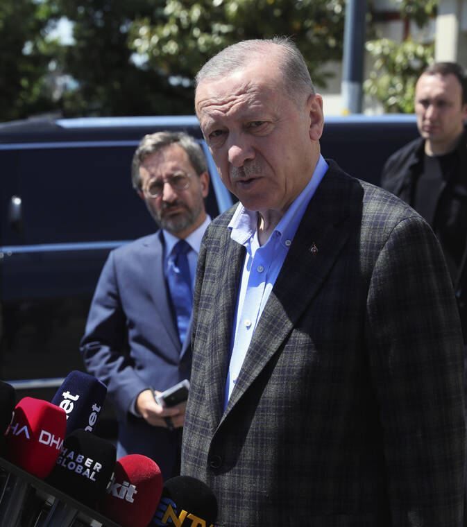 Turkish leader opposes Finland and Sweden joining NATO